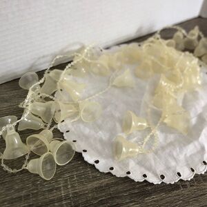 Vtg Cream Translucent Bell Holiday Garland